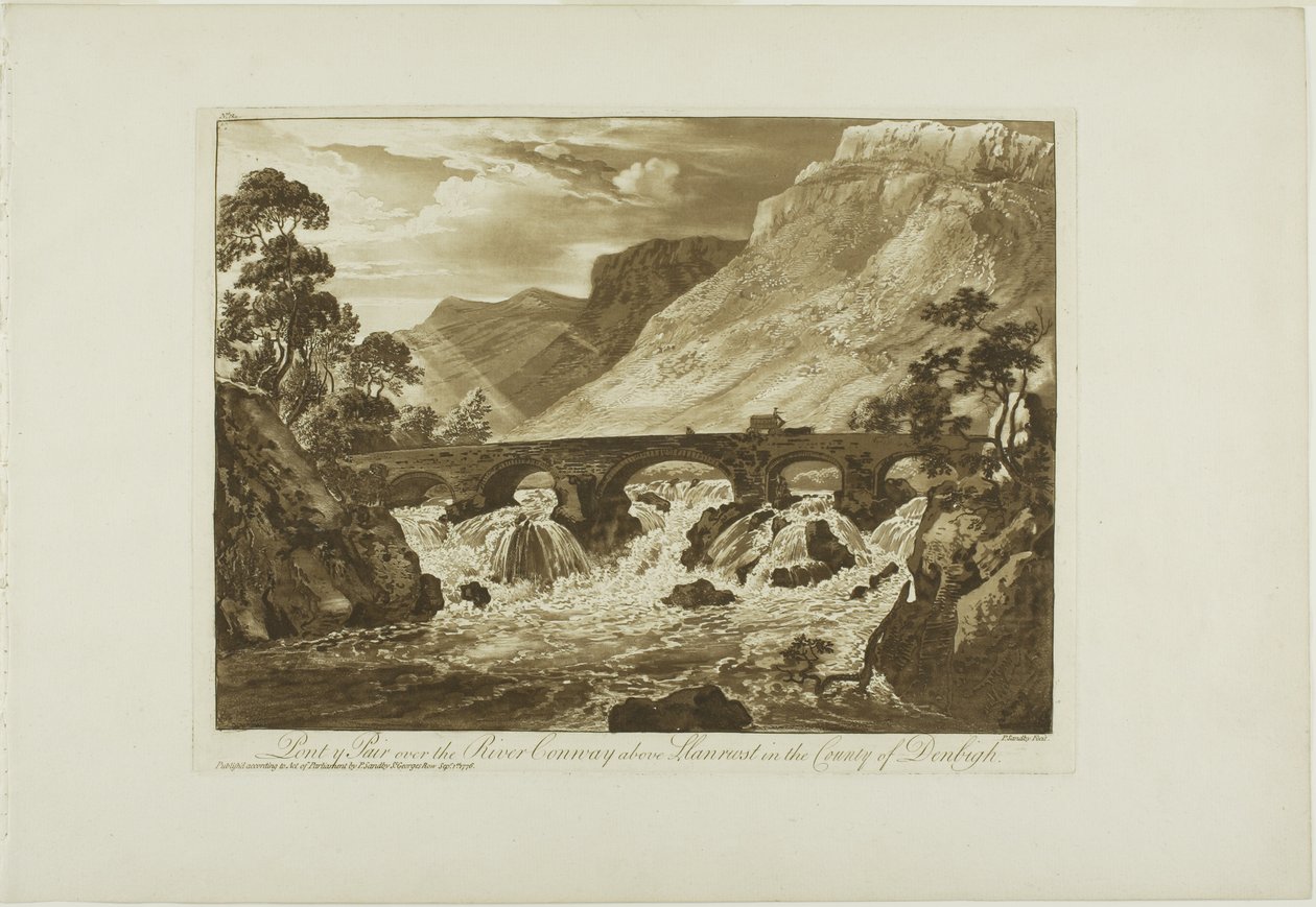 Pont y Pair über den Fluss Conway oberhalb von Llanrwst im County Denbigh von Paul Sandby
