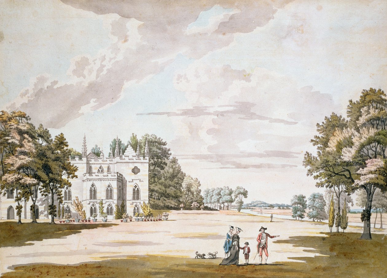 Die Südfront von Strawberry Hill, 18. Jahrhundert von Paul Sandby