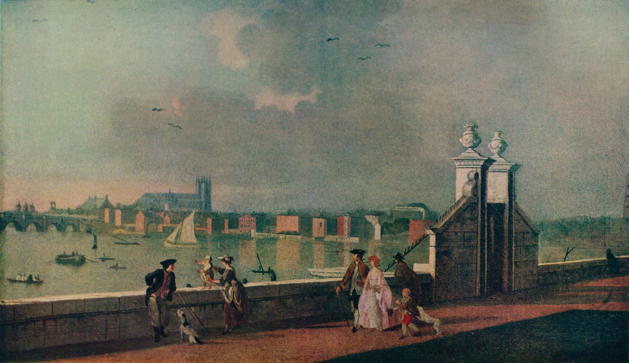 Blick von der Terrasse des alten Somerset House, ca. 1770 von Paul Sandby
