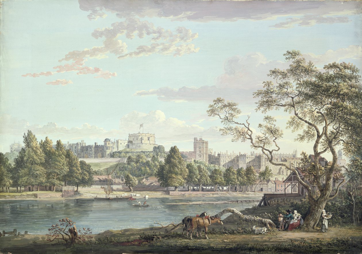 Schloss Windsor, von der anderen Seite der Themse von Paul Sandby