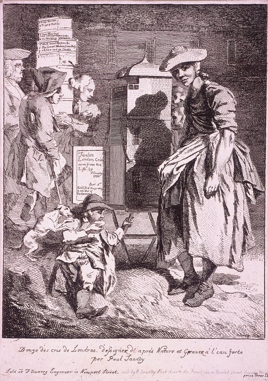 Frau mit einem Guckkasten, Rufe von London von Paul Sandby