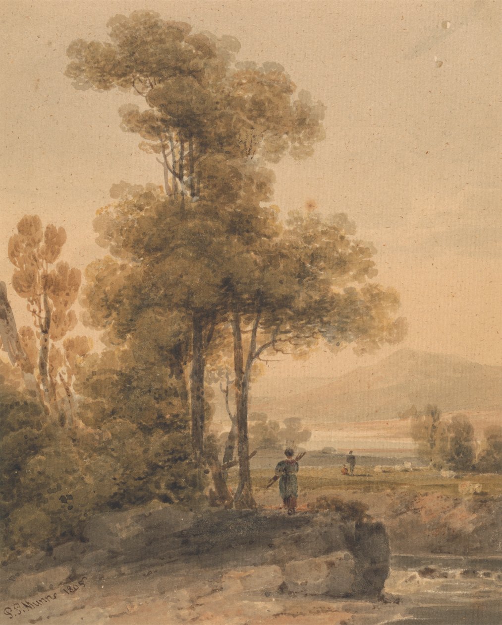 Landschaft mit Figuren, Cromach Water von Paul Sandby Munn