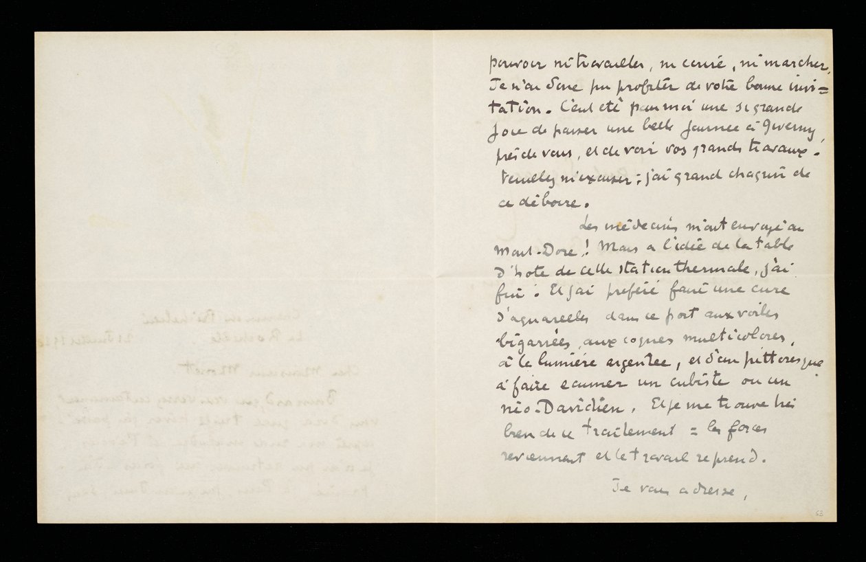 Autographischer Brief an Claude Monet, 21. Juli 1920 von Paul Signac