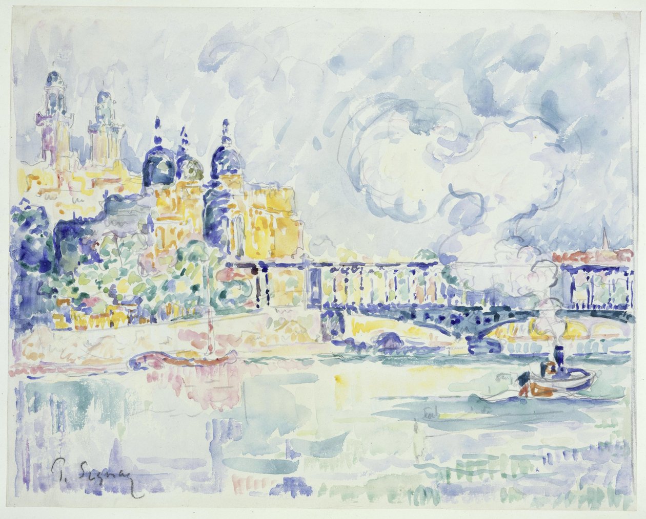 Die Seine mit Trocadéro und Pont de Passy in Paris von Paul Signac