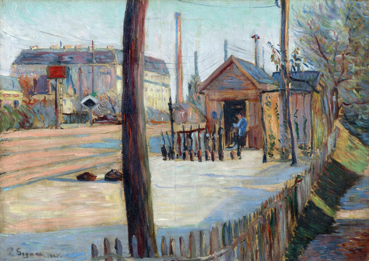 Eisenbahnkreuzung bei Bois-Colombes von Paul Signac