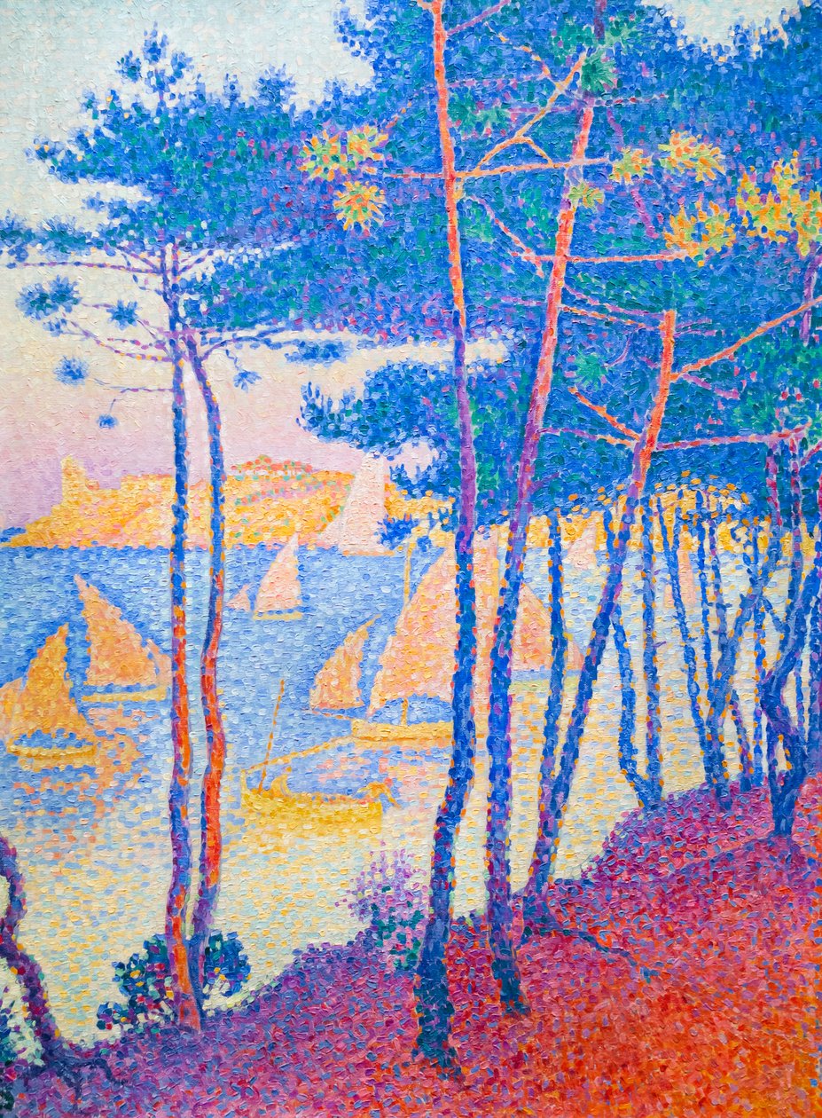Segelboote und Kiefern von Paul Signac