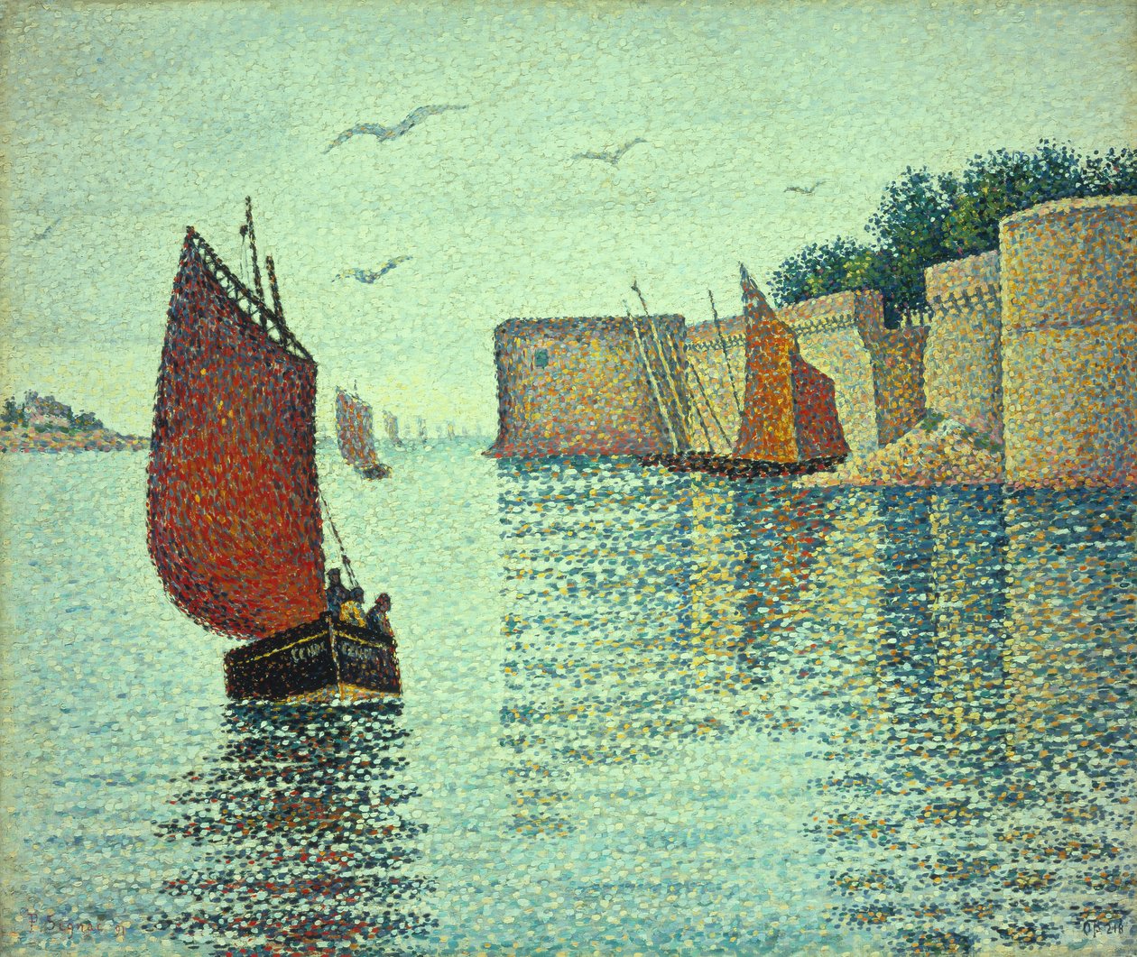 Sardinenboot und die Altstadt, Concarneau von Paul Signac