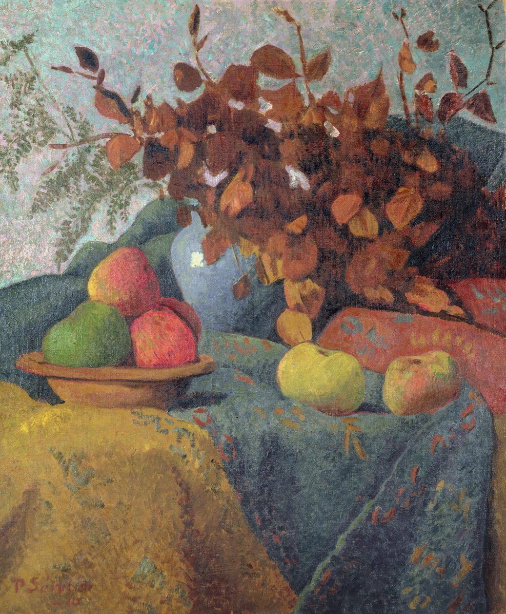 Stillleben mit Äpfeln und Herbstblättern, 1910 von Paul Sérusier