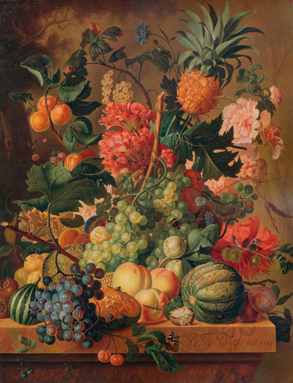Früchte und Blumen, 1789 von Paul Theodor van Brussel