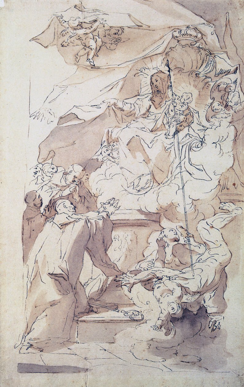 Die Jungfrau und das Jesuskind mit dem Heiligen Bernhard von Paul Troger