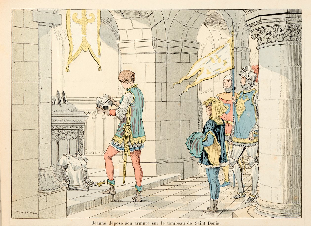 Illustration aus dem Buch „Joan of Arc“ von Theodore Cahu, illustriert von Paul De Semant (1855-1915): Jeanne d