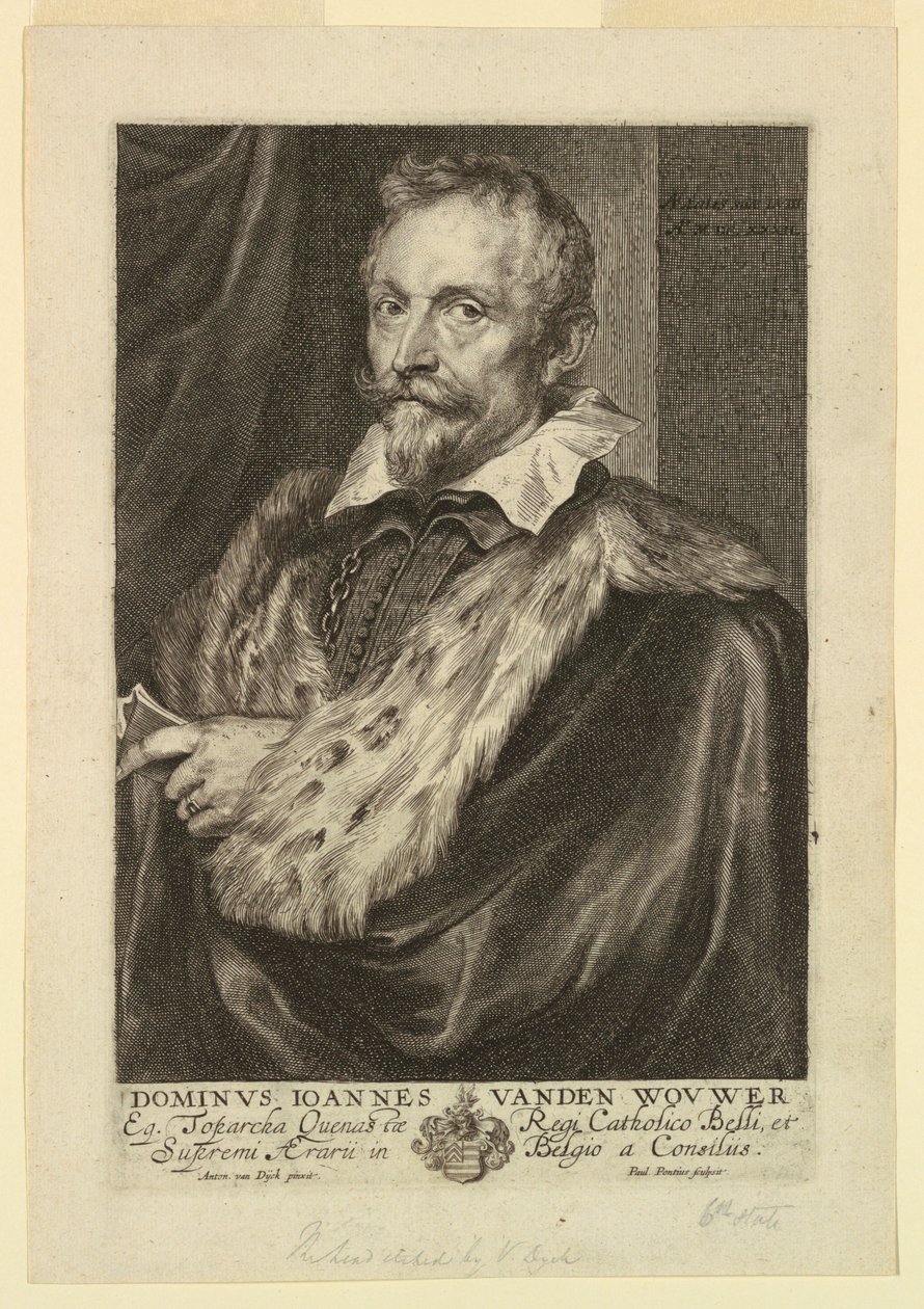 Porträt von Jan van der Wouwer, aus den Icones Principum Virorum von Paulus Pontius
