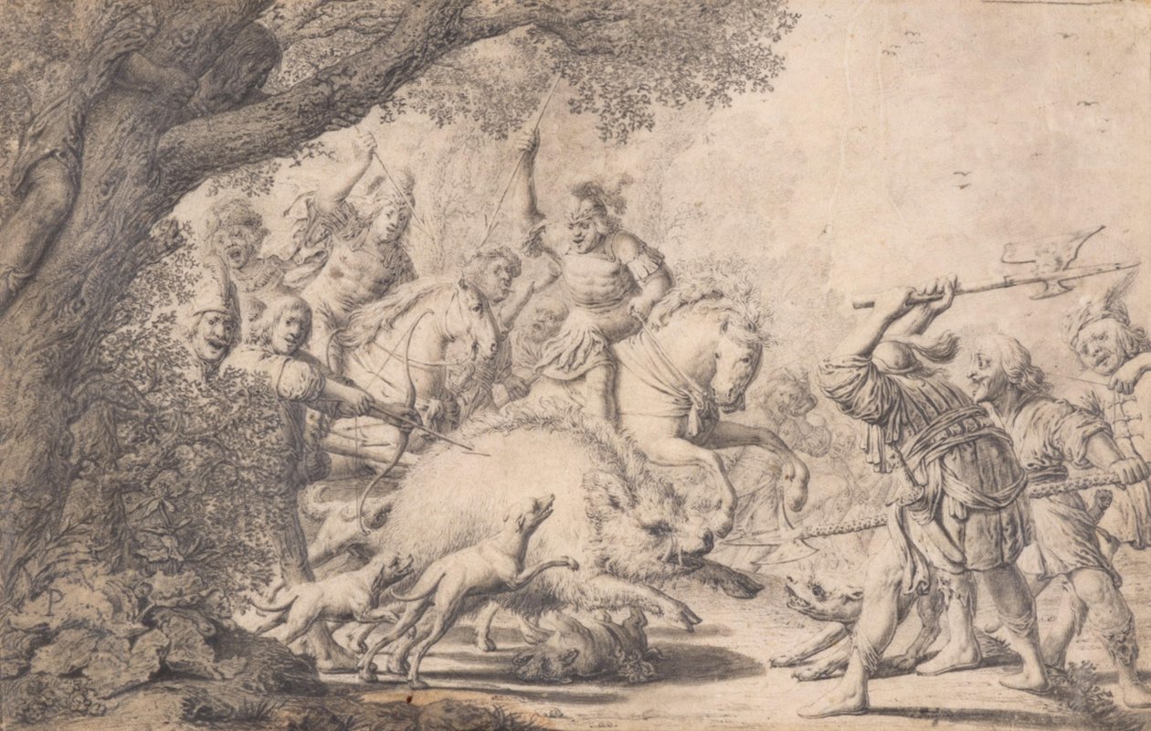 Die Jagd auf ein Wildschwein von Paulus Potter