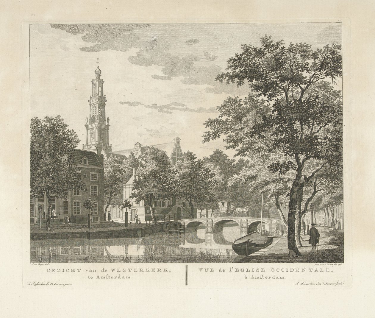 Ansicht der Westerkerk und Westerhal, gesehen von der Keizersgracht von Paulus van Liender