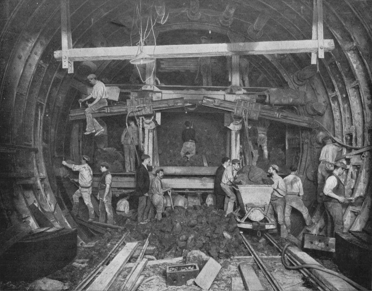 Ausgrabung einer U-Bahn, Great Northern and City Railway, London, ca. 1903 von Pearson and Son Ltd