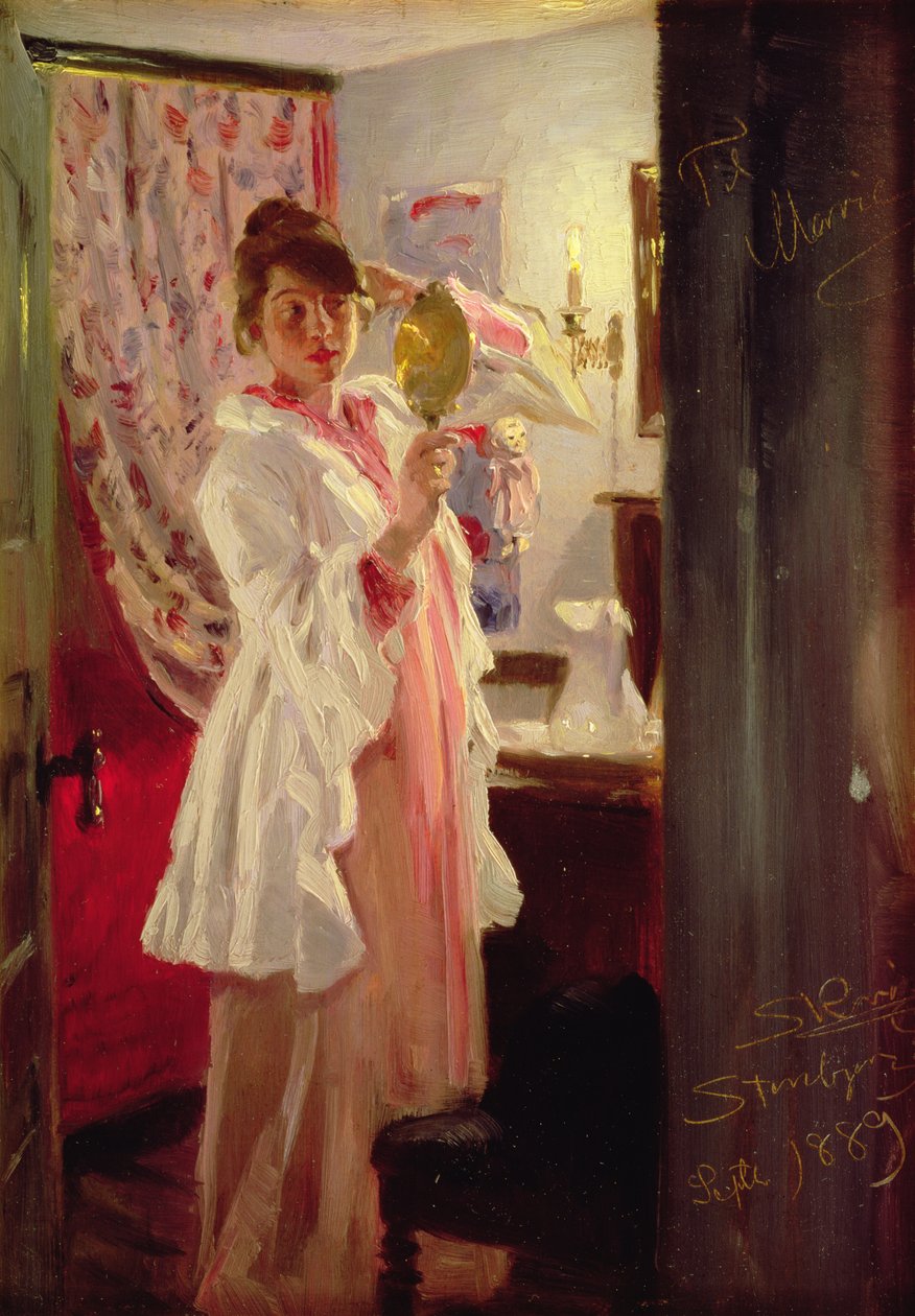 Innenraum mit der Frau des Künstlers, 1889 (Tafel) von Peder Severin Krøyer