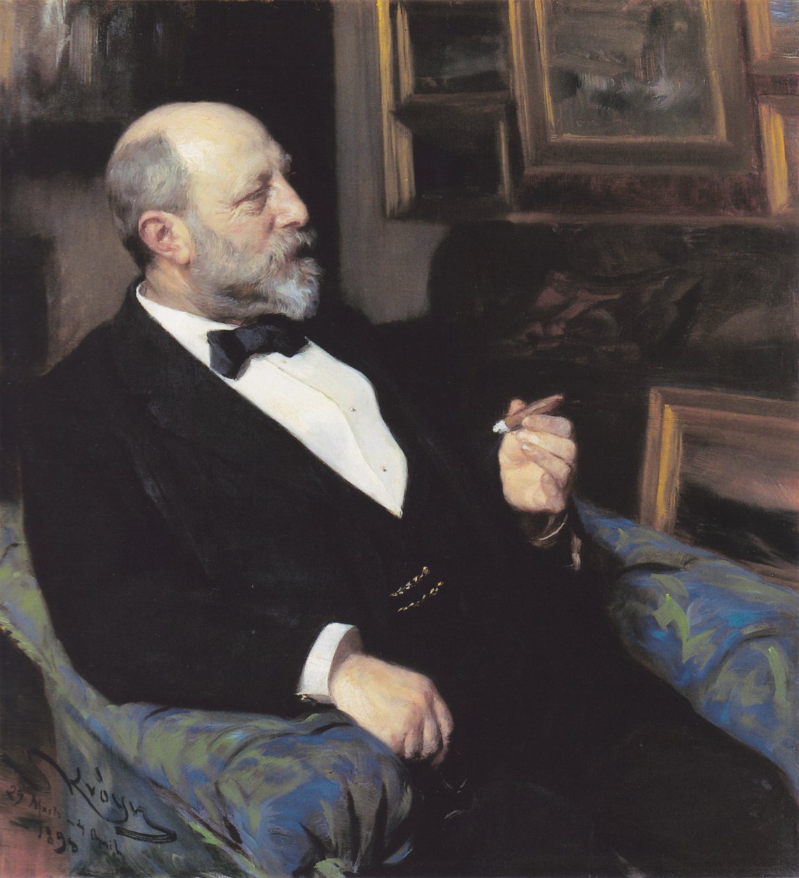 Porträt des Tabakfabrikanten Heinrich Hirschsprung. Gründer der Sammlung. von Peder Severin Krøyer