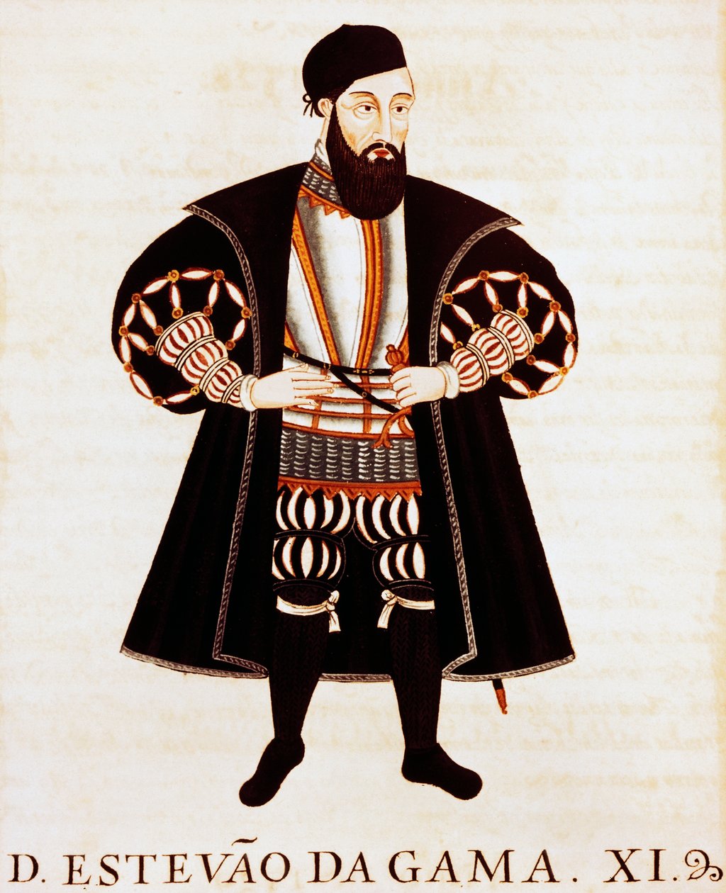 Estevao Da Gama (ca. 1505-1576), Miniatur aus Brieve Tratado oder Epilogo dos Vizos-Reys de India von Pedro Barretto de Resende