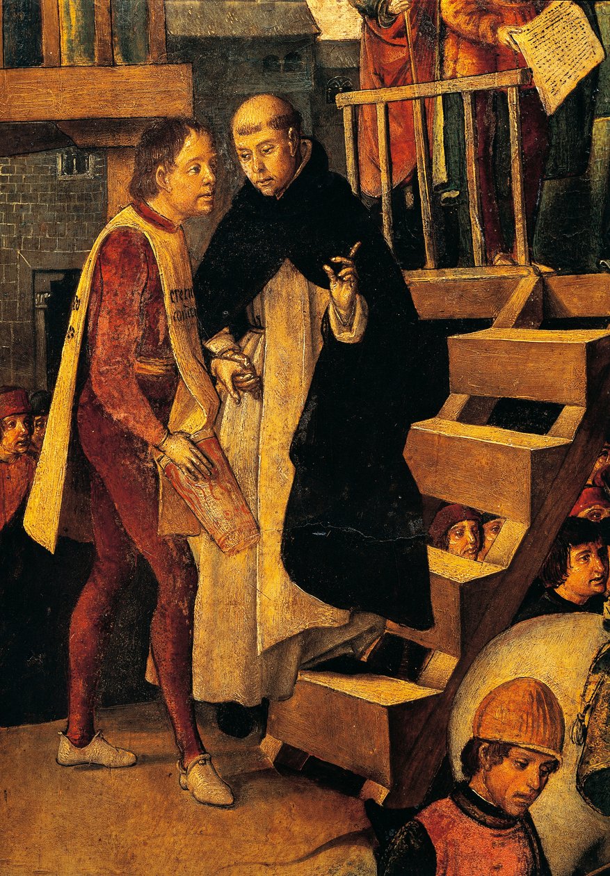 Verurteilter geht zum Gericht der Inquisition (Detail) von Pedro Berruguete