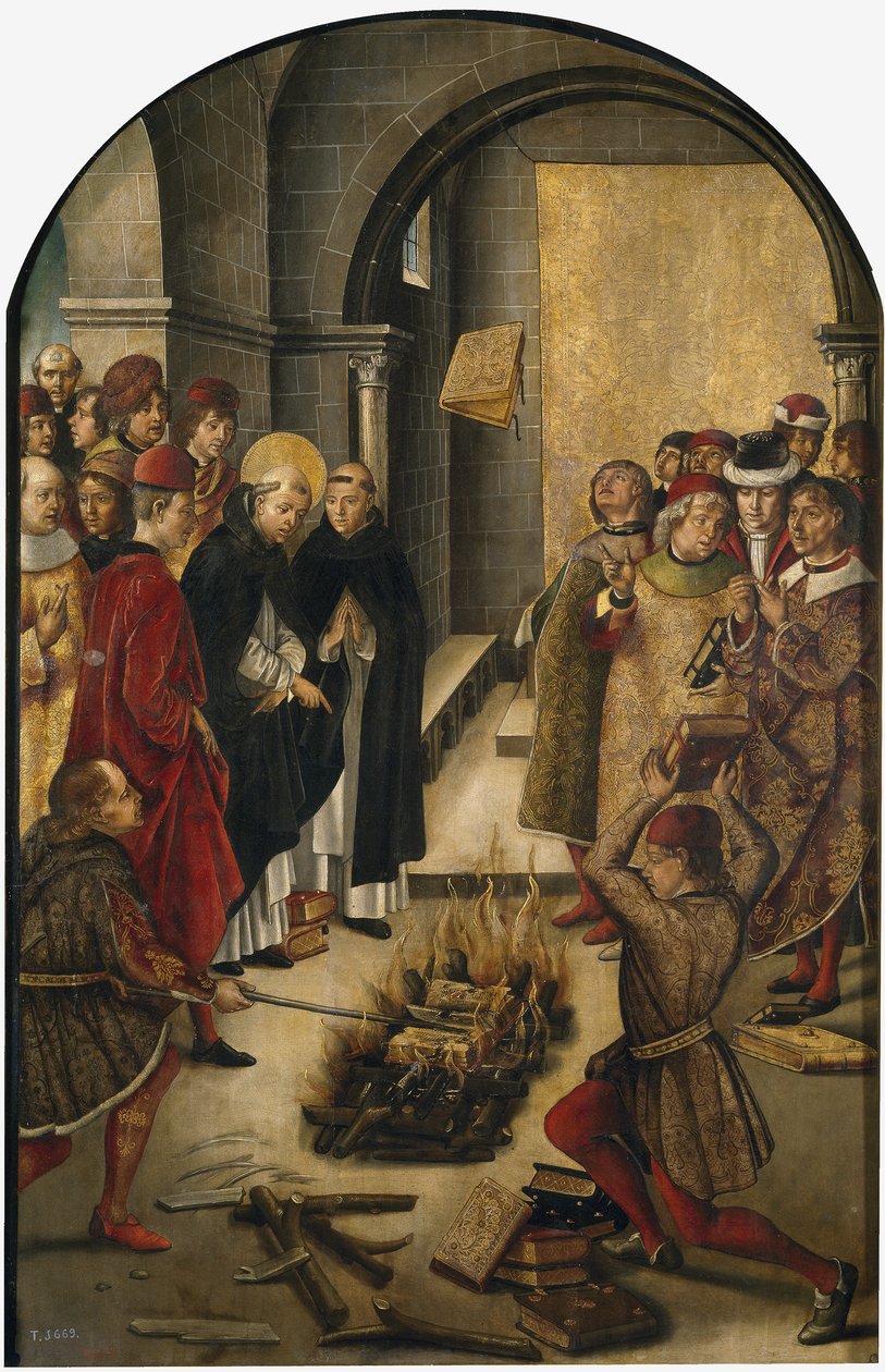 Die Disputation zwischen dem heiligen Dominikus und den Albigensern, 1493-1499 von Pedro Berruguete