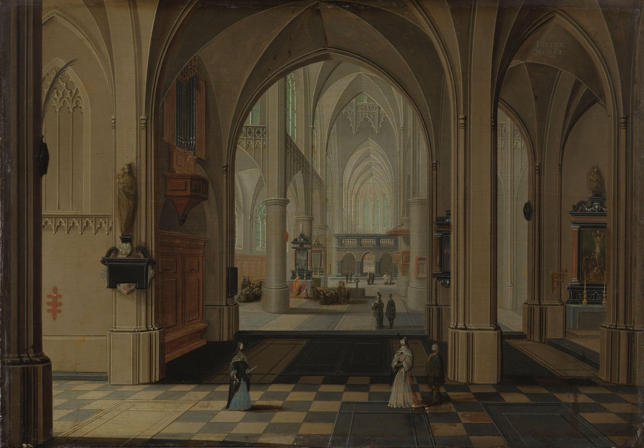 Innenraum einer imaginären gotischen Kirche, Blick nach Osten von Peeter Neeffs (I)