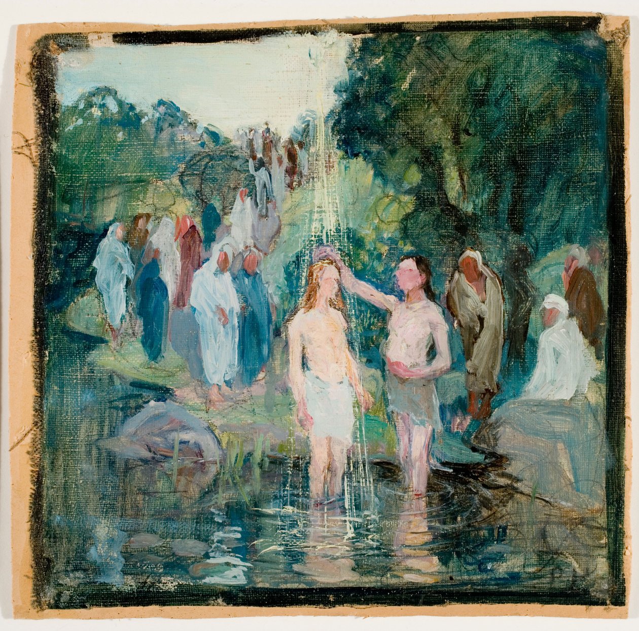 Die Taufe Christi, Entwurf für das Altarbild der Kirche von Luumäki von Pekka Halonen
