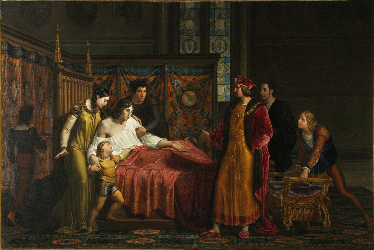 Karl VIII. besucht Gian Galeazzo Sforza in Pavia im Jahr 1494, 1816-1818 von Pelagio Palagi