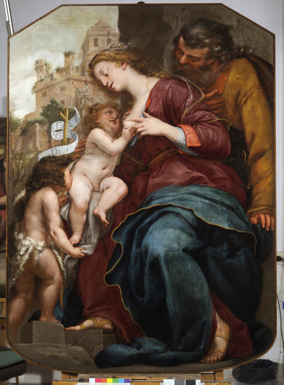 Die Heilige Familie mit Johannes dem Täufer von Pellegrino Piola
