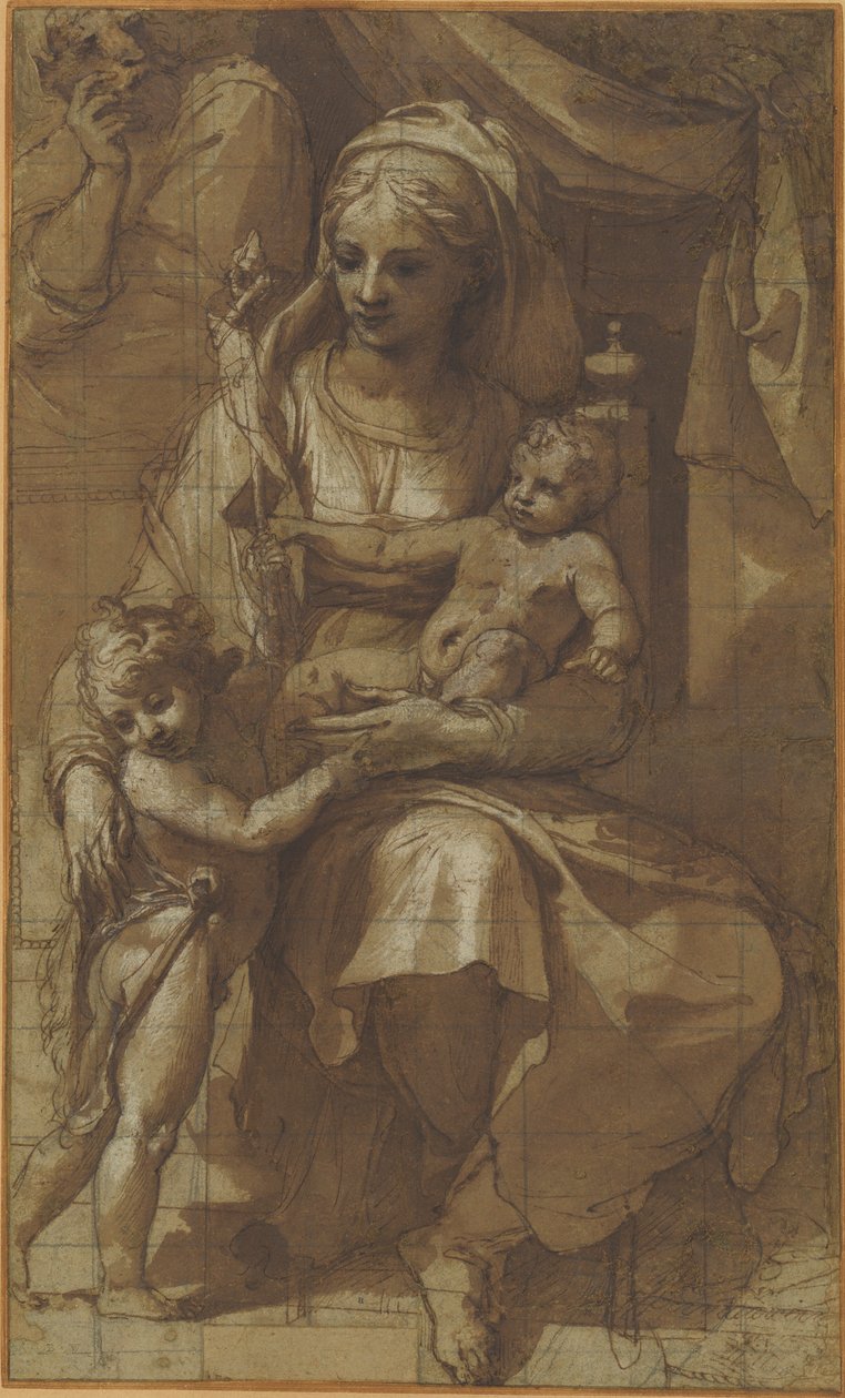 Die Heilige Familie mit dem kleinen Johannes dem Täufer von Pellegrino Tibaldi