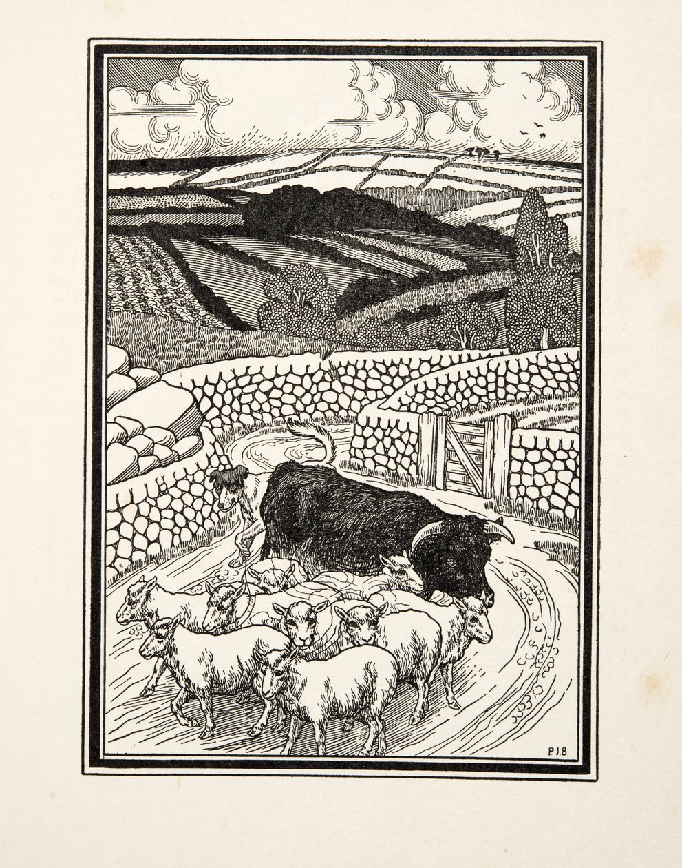Auf dem Weg zum Markt, aus Hundert Anekdoten über Tiere, veröffentlicht 1924 von Percy J. Billingshurst
