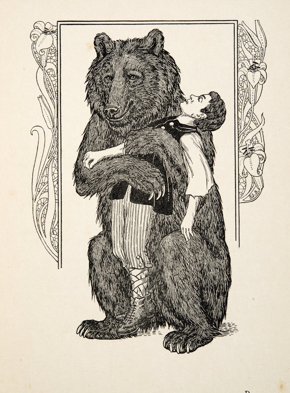 Der Bär und das Kind, aus Hundert Anekdoten über Tiere, veröffentlicht 1924 von Percy J. Billingshurst