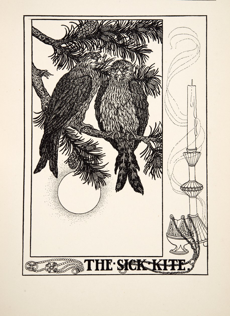 Der kranke Milan, aus Hundert Fabeln von Äsop, veröffentlicht 1903 von Percy J. Billingshurst
