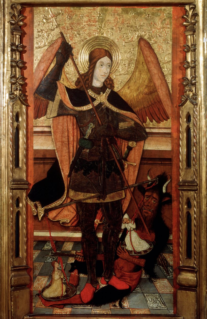 Der Erzengel Michael wiegt die Seelen der Toten, frühes 16. Jahrhundert von Pere Espalargues the younger