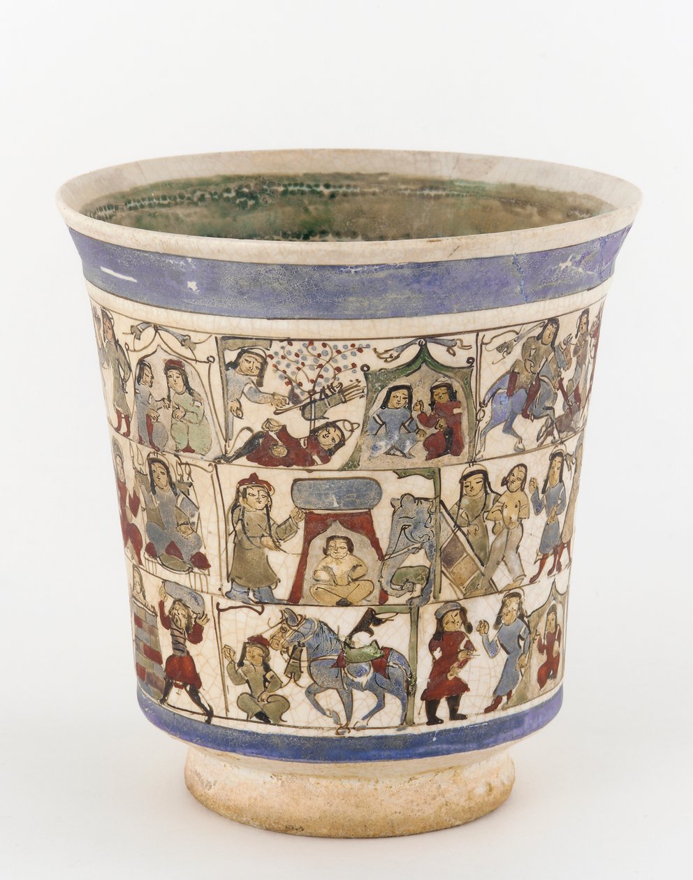 Becher, der das Shahnama darstellt, Kashan, Iran, Saljuq-Periode von Persian School