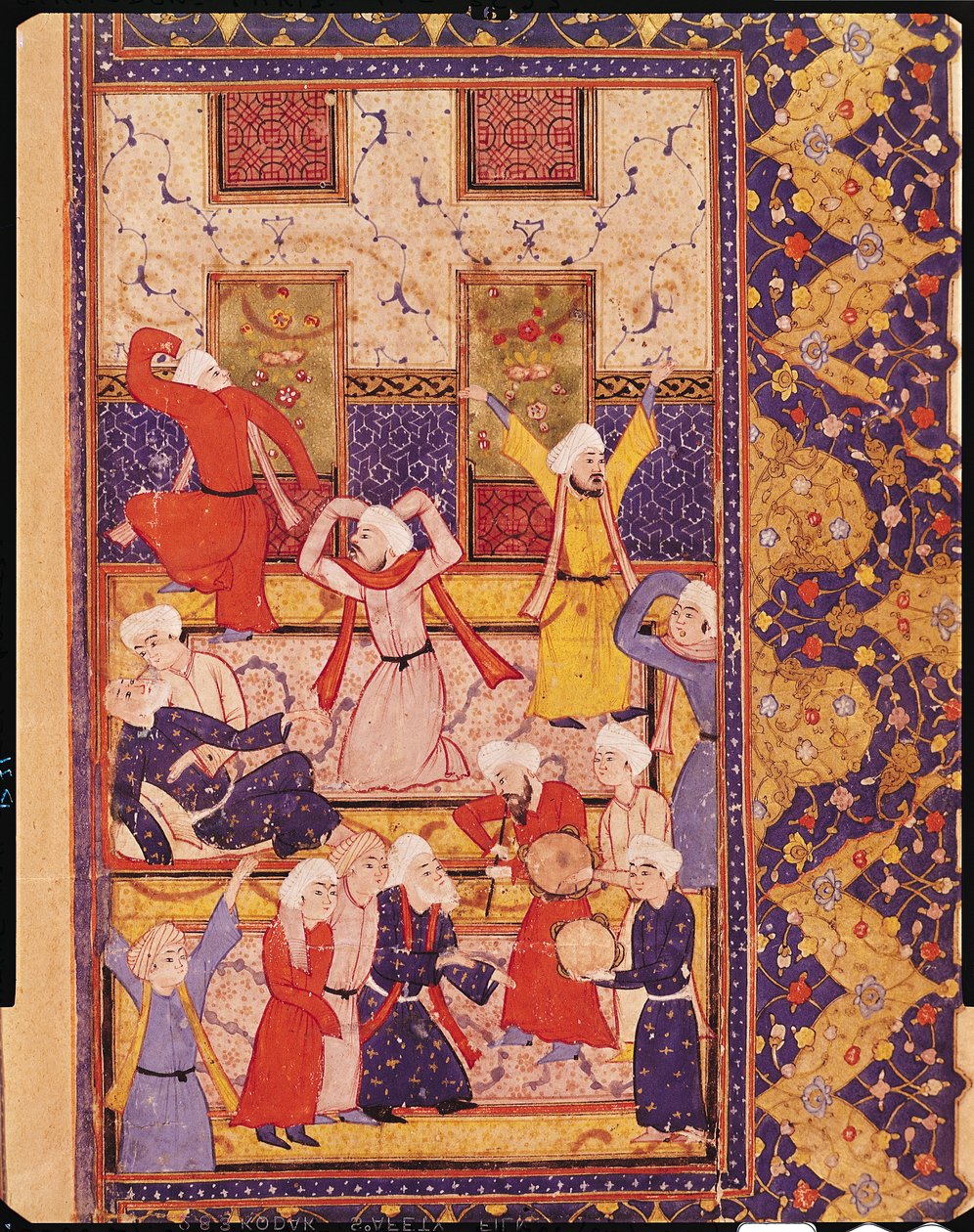 Fol.5r Initiationstanz, aus einem Gedichtbuch von Hafiz Shirazi (ca. 1325-ca. 1388) von Persian School