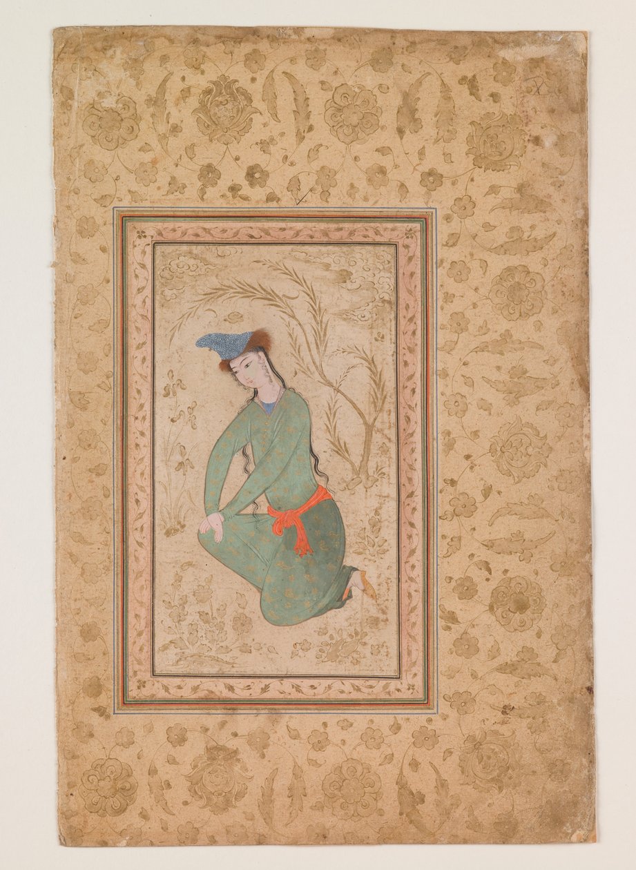 Kniender Jüngling, frühes 17. Jahrhundert von Persian School