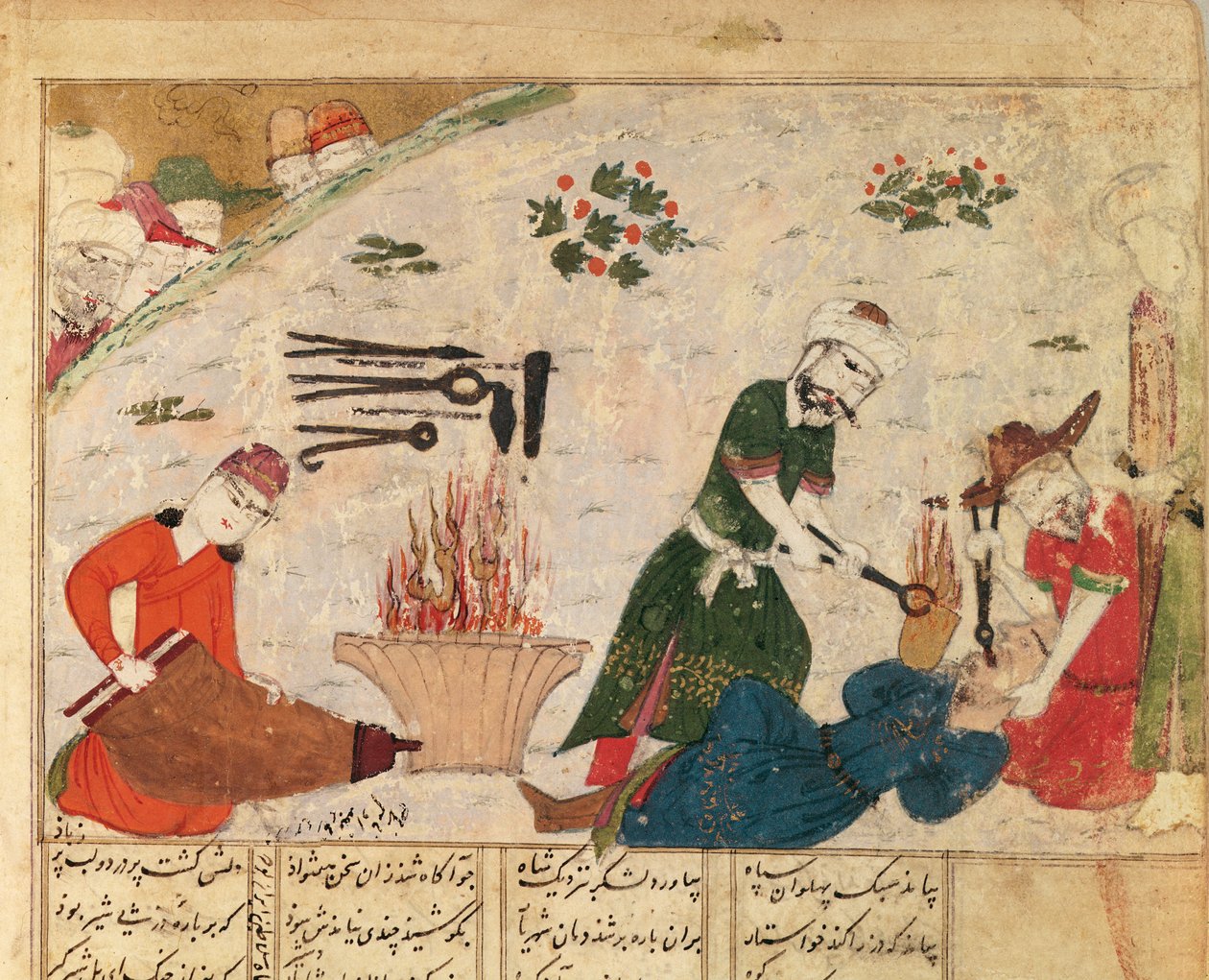 Ms Supp Pers 493 fol.363v Folter eines der Wachen von Haftvad, aus dem Shahnama (Buch der Könige) von Abul-Qasim Manur Firdawsi (ca. 934-ca. 1020) von Persian School