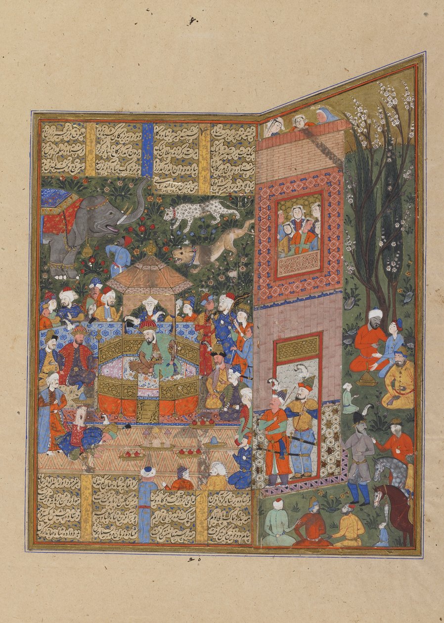 Die Gesandten von Salm und Tur vor Faridun, um 1560 von Persian School