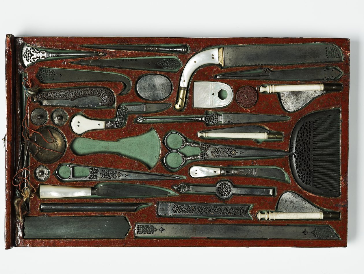 Werkzeugkasten, der die Heilige Familie darstellt, ca. 1830 von Persian School