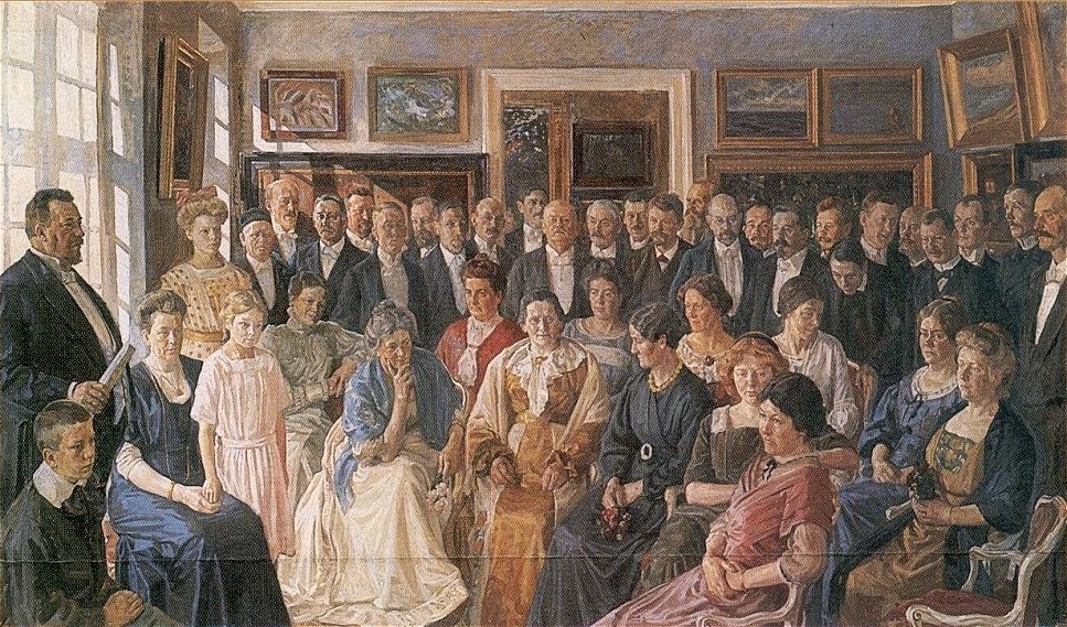 Gemälde von der Einweihung des Faaborg Museums im Jahr 1910 von Peter Marius Hansen