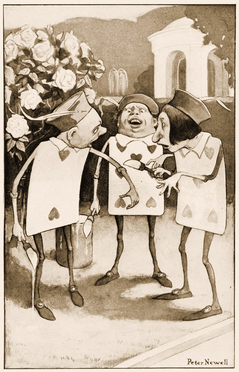 "Spritz mir keine Farbe über!", Illustration für Lewis Carrolls "Alice im Wunderland", 1901 von Peter Newell