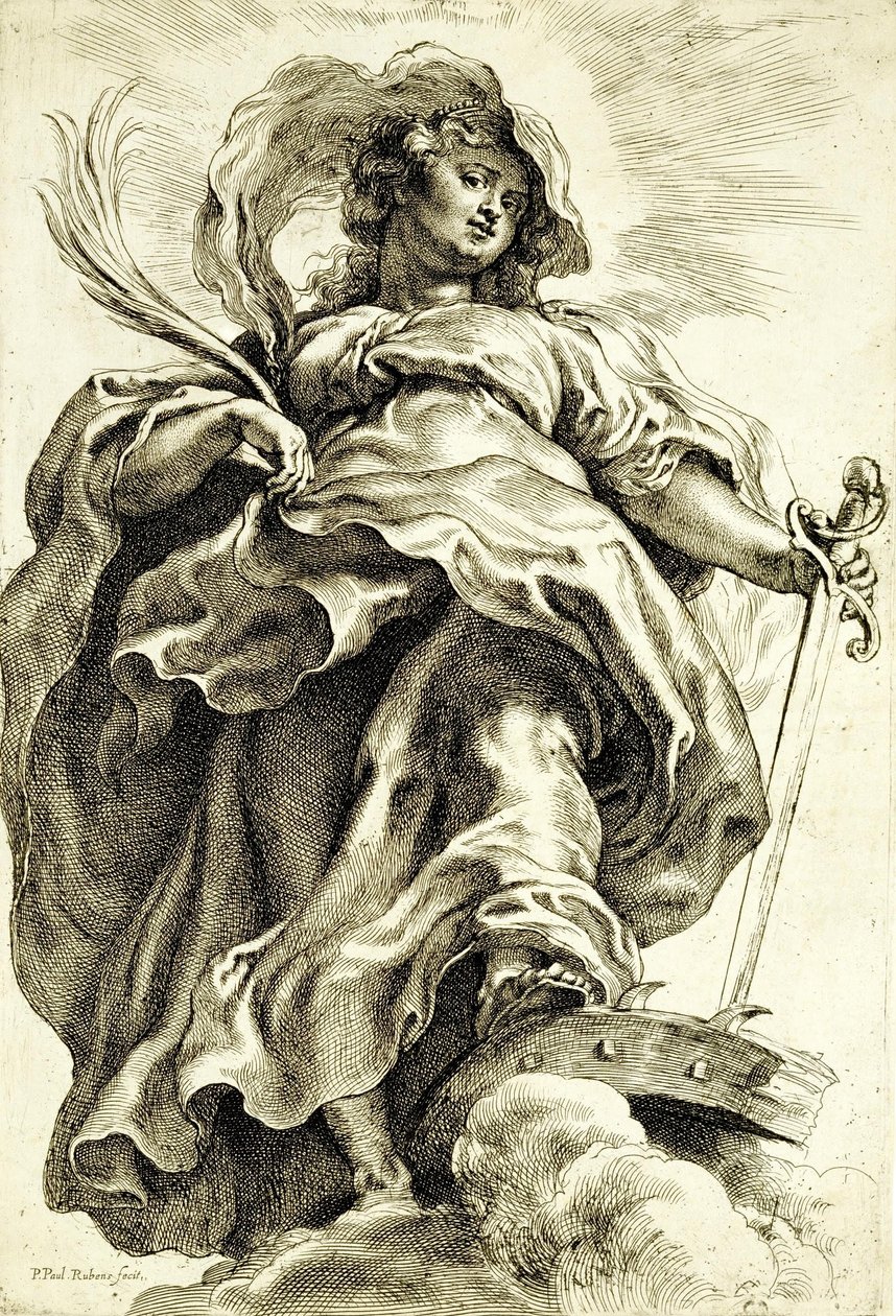 Heilige Katharina (von Alexandria) in den Wolken von Peter Paul Rubens