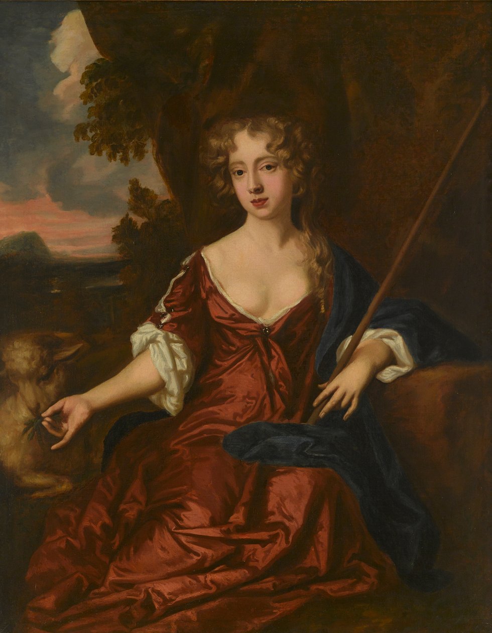 Porträt einer Dame, angeblich Nell Gwynne als Schäferin von Peter (circle of) Lely