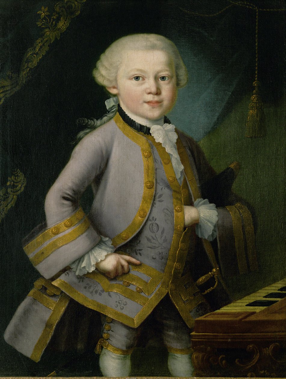 Junger Mozart im Hofkleid von Peter Anton Lorenzoni