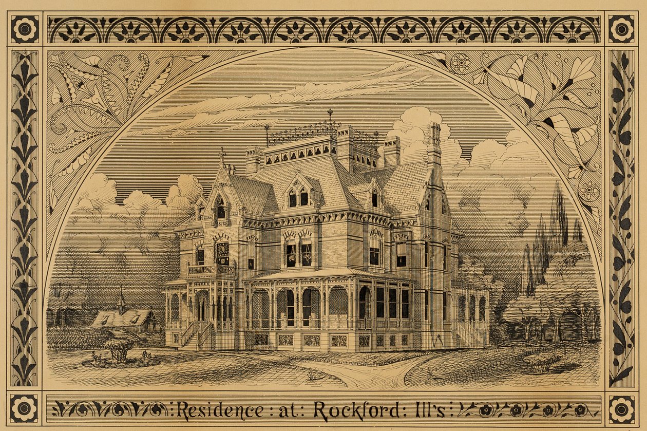 N. C. Thompson Haus, Rockford, Illinois, Perspektive von Peter Bonnett Wight