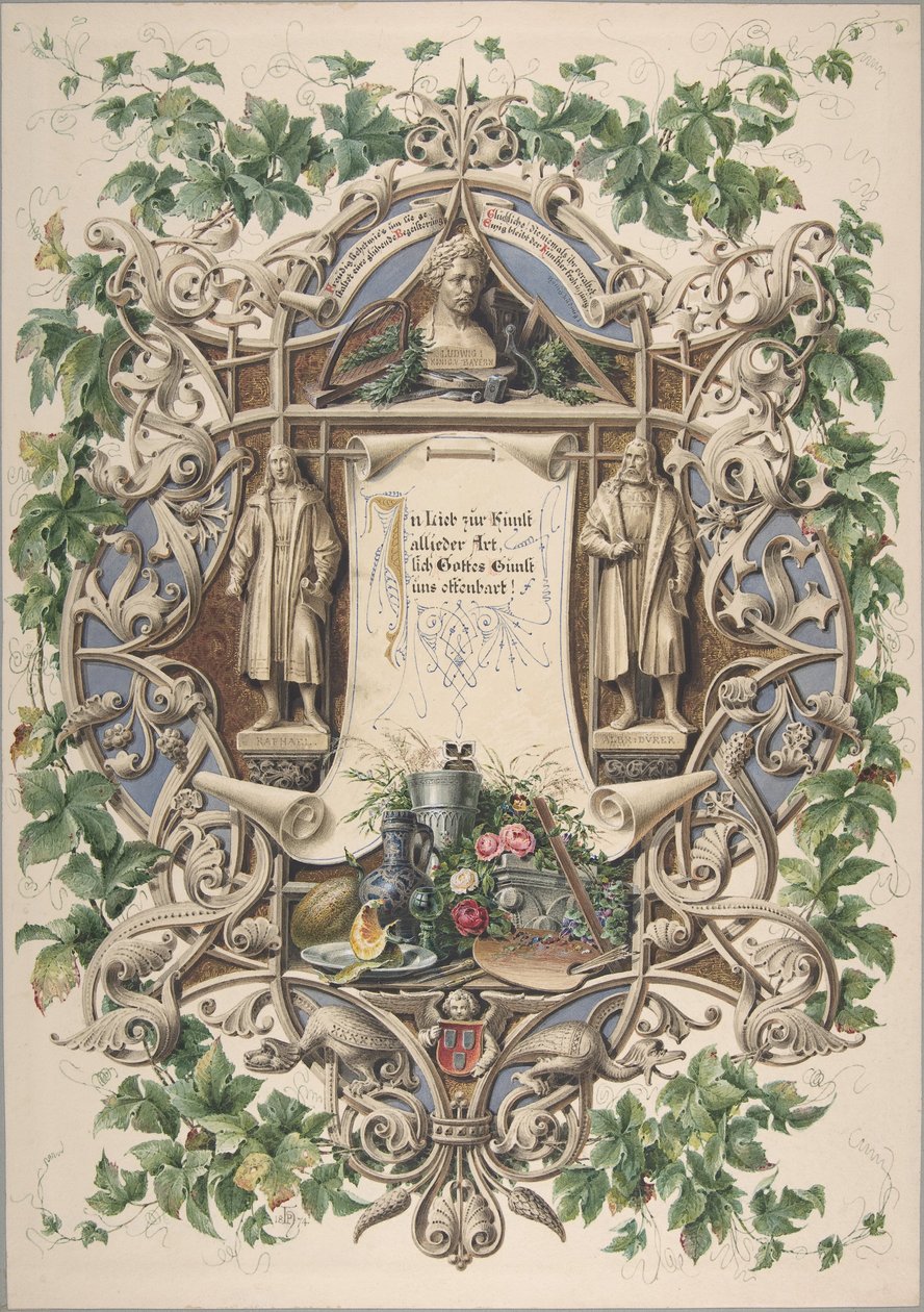Huldigung bayerischer Künstler an König Ludwig I., 1874 von Peter Herwegen