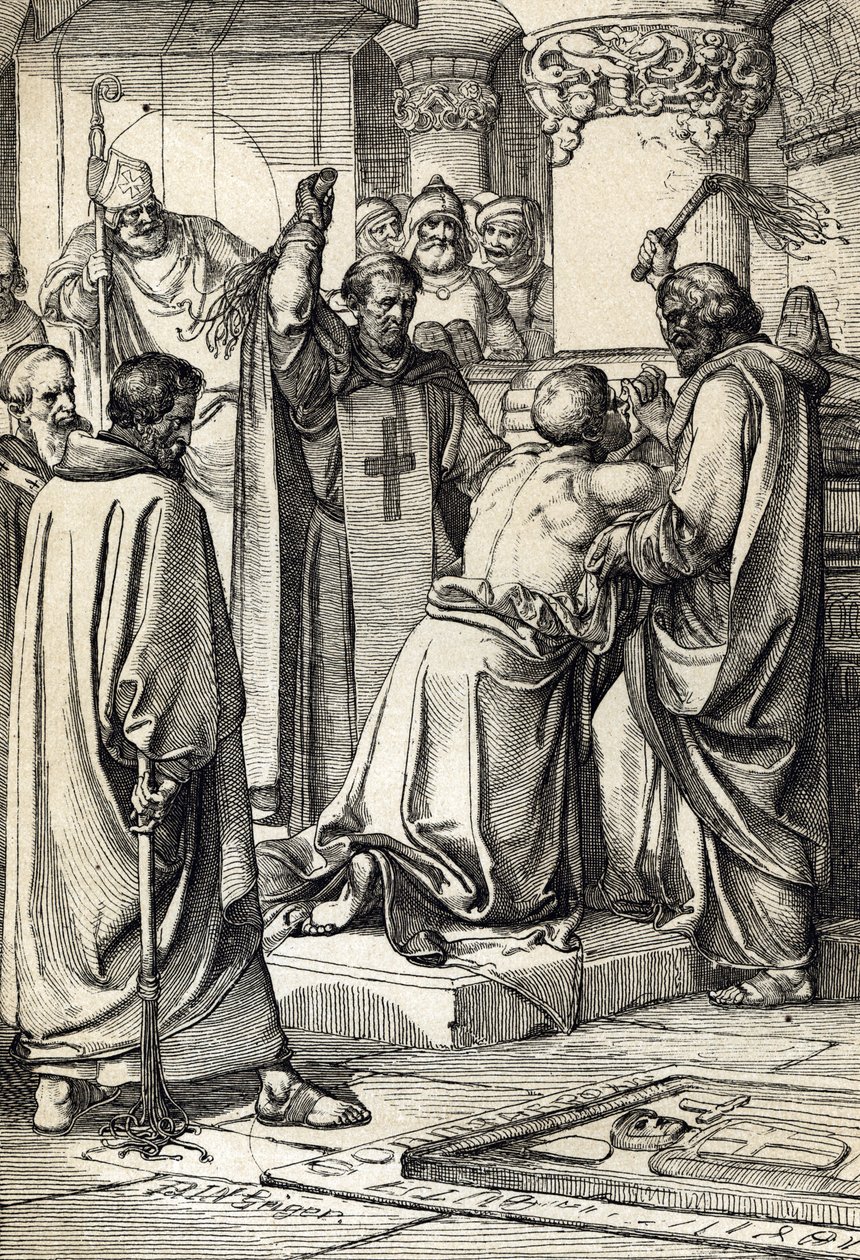 König Heinrich II. von England (1133-1189) beteiligt sich an der Ermordung von Thomas Becket und tut Buße am Grab des Erzbischofs von Peter Johann Nepomuck Geiger
