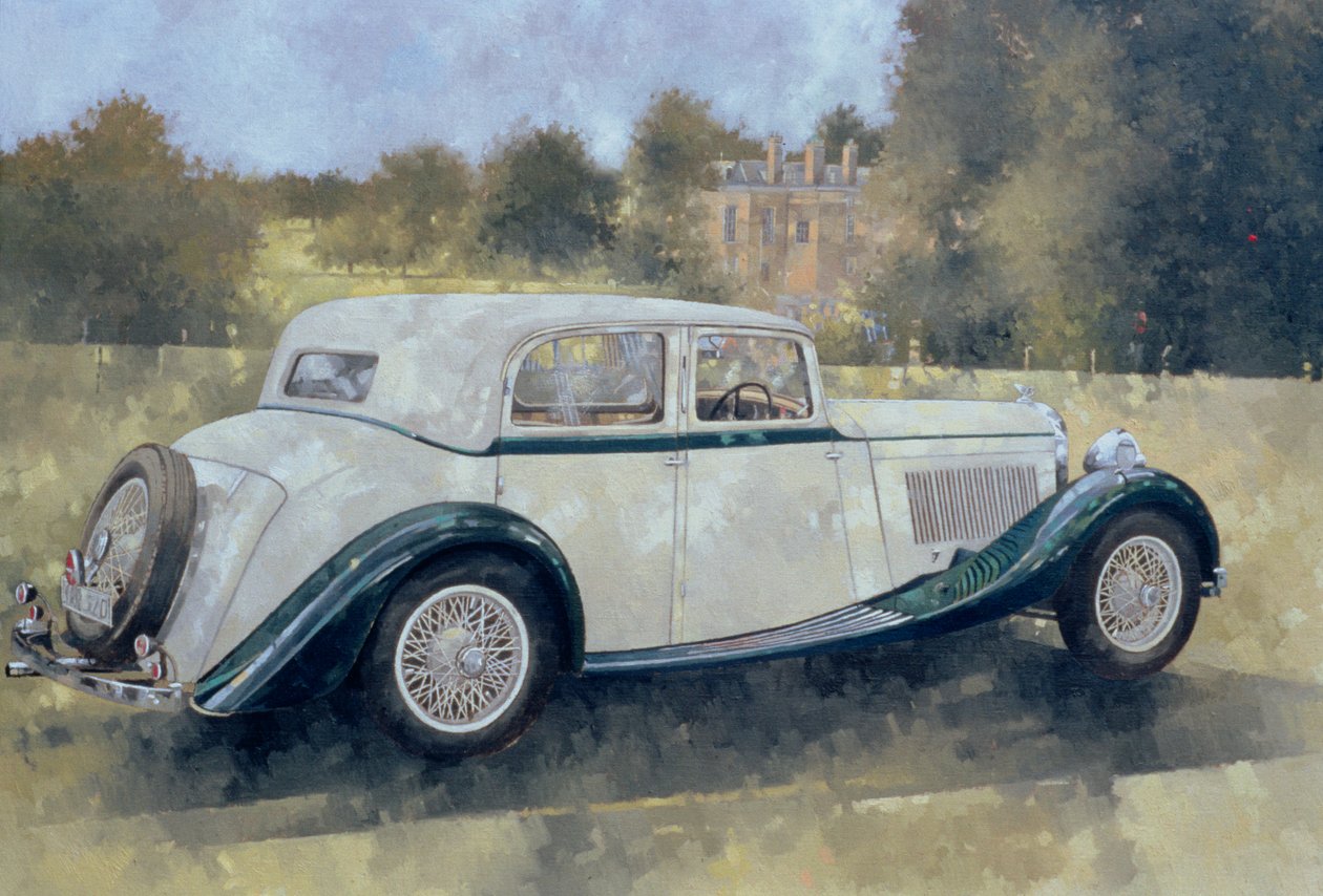 Der grüne und weiße Bentley in Althorp von Peter Miller