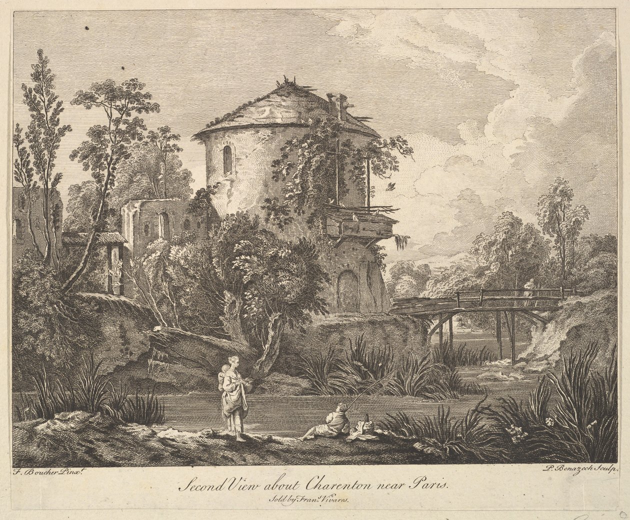 Zweite Ansicht von Charenton bei Paris von Peter Paul Benazech