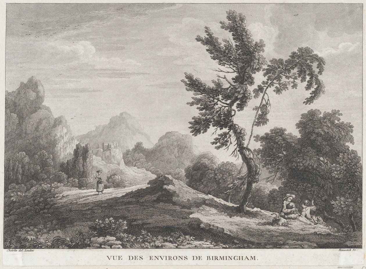 Ansicht von Birmingham, ca. 1755 von Peter Paul Benazech
